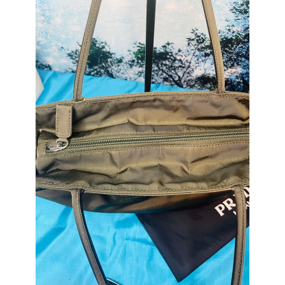 Prada Tote Bag Medium Olive Green VGC with COA Card & Dust Bag - Picture 7 of 16